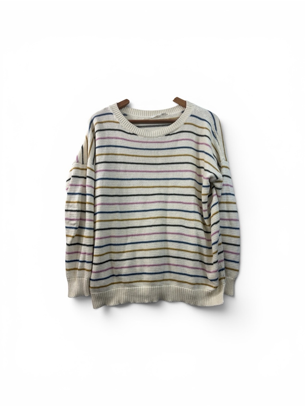 Emerson Fry Carolyn Rainbow 5 Stripe Organic Cotton Crewneck Top Women’s Small